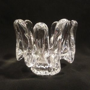 Vintage Kosta Boda Crystal Candle Holder in Sunflower Sweden